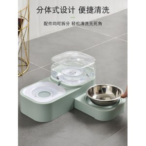 貓碗雙碗保護(hù)頸椎自動(dòng)飲水貓食盆OEM/ODM代加工