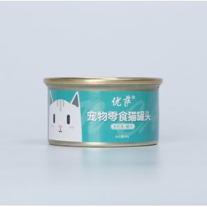 優(yōu)薩寵物零食貓罐頭金槍魚+蟹肉80gOEM/ODM代加工