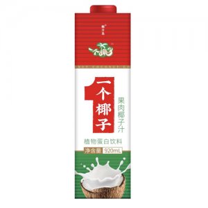 椰汁島一個椰子果肉椰子汁