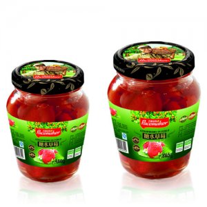 百事美特糖水草莓罐頭-玻璃瓶