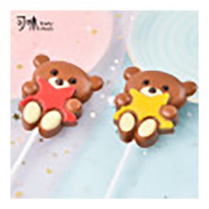 可味巧克力棒棒糖卡通熊仔創(chuàng)意兒童休閑零食批發(fā)40克