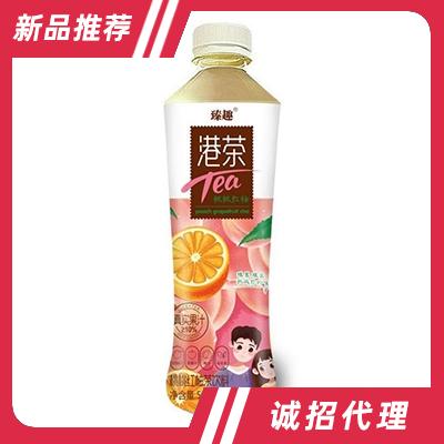 臻趣港茶桃桃紅柚茶飲料500ml