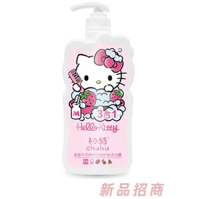 Hello Kitty初酷草莓牛奶養(yǎng)護(hù)洗發(fā)護(hù)發(fā)沐浴露 400ml