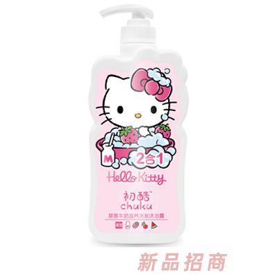 Hello Kitty初酷草莓牛奶滋養(yǎng)洗發(fā)沐浴露 400ml