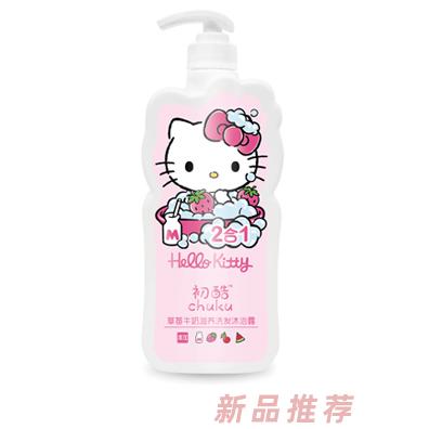 Hello Kitty初酷草莓牛奶滋養(yǎng)洗發(fā)沐浴露 900ml