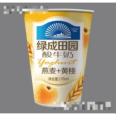 綠成田園酸牛奶燕麥黃桃170ml