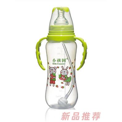 小孩國標口自動弧形PP安全奶瓶綠色300-ML