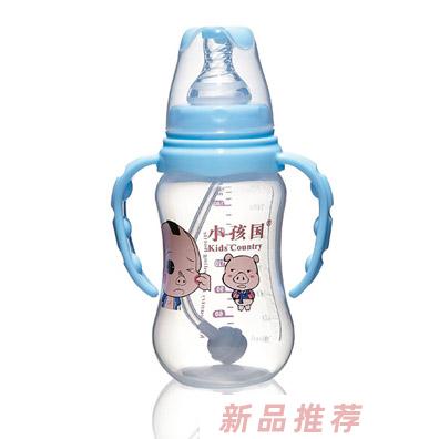 小孩國標口自動弧形PP安全奶瓶藍色210ML