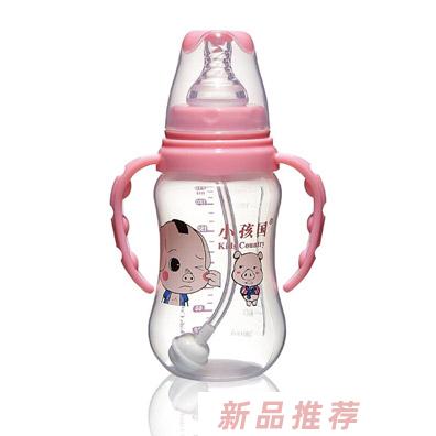 小孩國標口自動弧形PP安全奶瓶粉色210ML