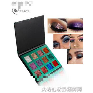 NICEFACE-12色鉆石亮片眼影盤(pán)