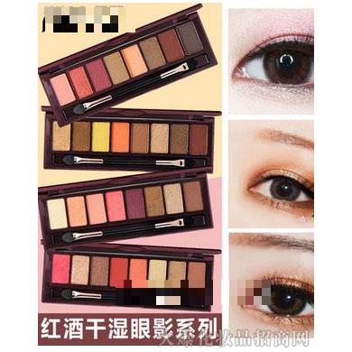 NOVO5166紅酒防水8色眼影盤