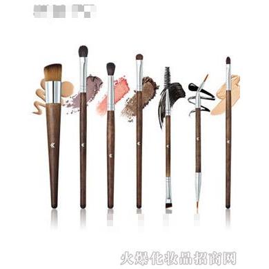 HUAMIANLI花面貍實木柄動物毛7支化妝套刷