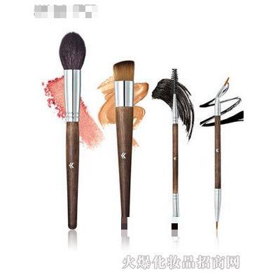 花面貍美妝彩妝-高品質實木柄-動物毛4支化妝套刷