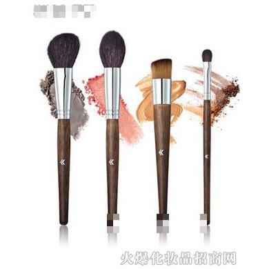 花面貍美妝彩妝高品質實木柄動物毛4支化妝套刷