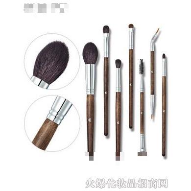 HUAMIANLI花面貍美妝高品質實木柄動物毛7支化妝套刷