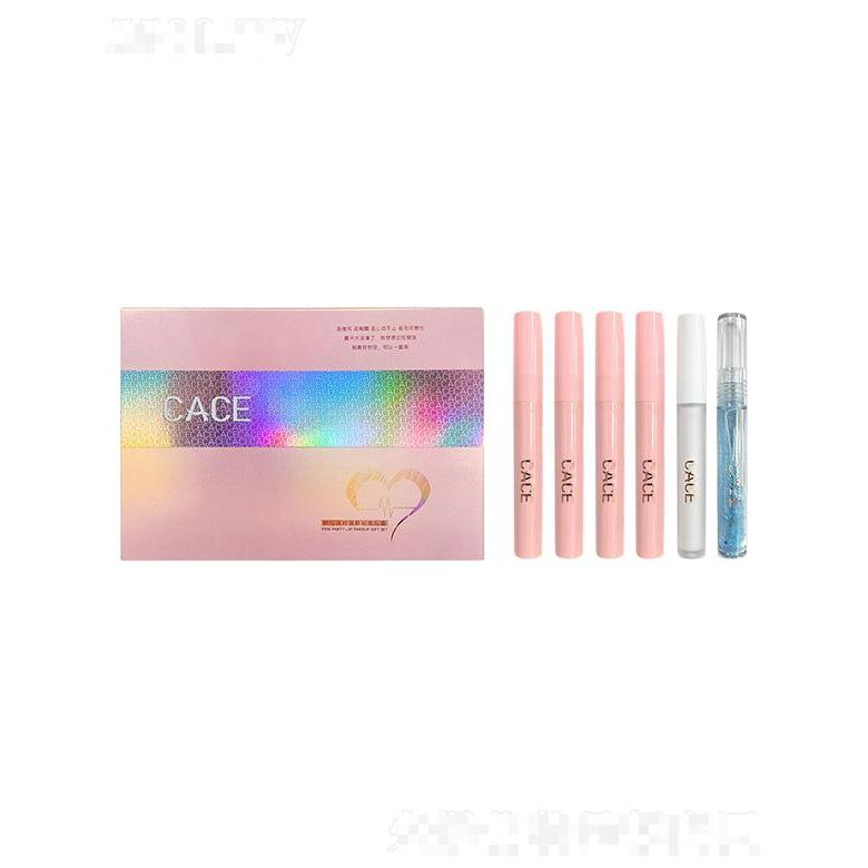 CACE粉紅派對唇部彩妝套裝 透明唇蜜啞光唇泥