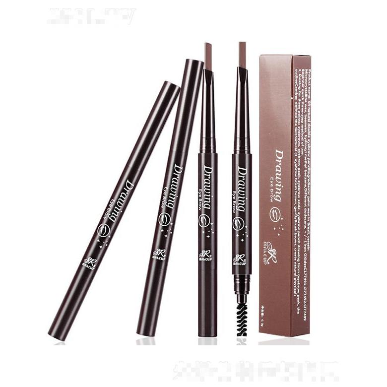 SR雙頭自動(dòng)旋轉(zhuǎn)眉筆   不易暈染   自動(dòng)三角眉筆