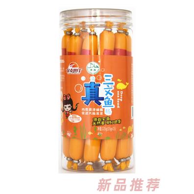 金麥?zhǔn)兰亚逭嫒聂~腸蝦腸鱈魚腸多種口味225g罐裝招商代理