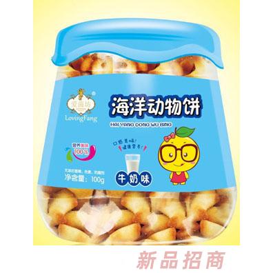 愛(ài)茵坊牛奶味香橙味海洋動(dòng)物餅兒童餅干小零食代理