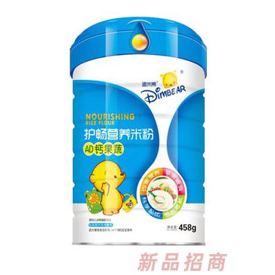 迪米熊AD鈣果蔬復(fù)合益生元核桃蓮子鐵鋅鈣多種口味護暢營養(yǎng)米粉罐裝