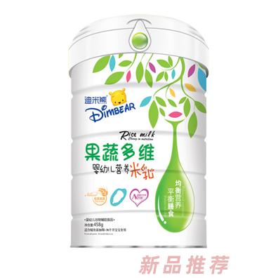 迪米熊嬰幼兒果蔬多維核桃蓮子鐵鋅鈣益生元多種口味米乳桶裝