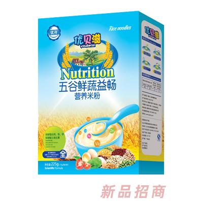 優(yōu)貝滋五谷鮮蔬DHA益生元鈣鐵鋅胡蘿卜果蔬番茄益暢營養(yǎng)米粉盒裝