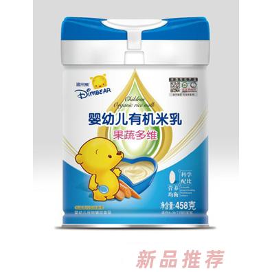 迪米熊果蔬多維鐵鋅鈣五谷雜糧益生元多種口味嬰幼兒有機(jī)米乳罐裝