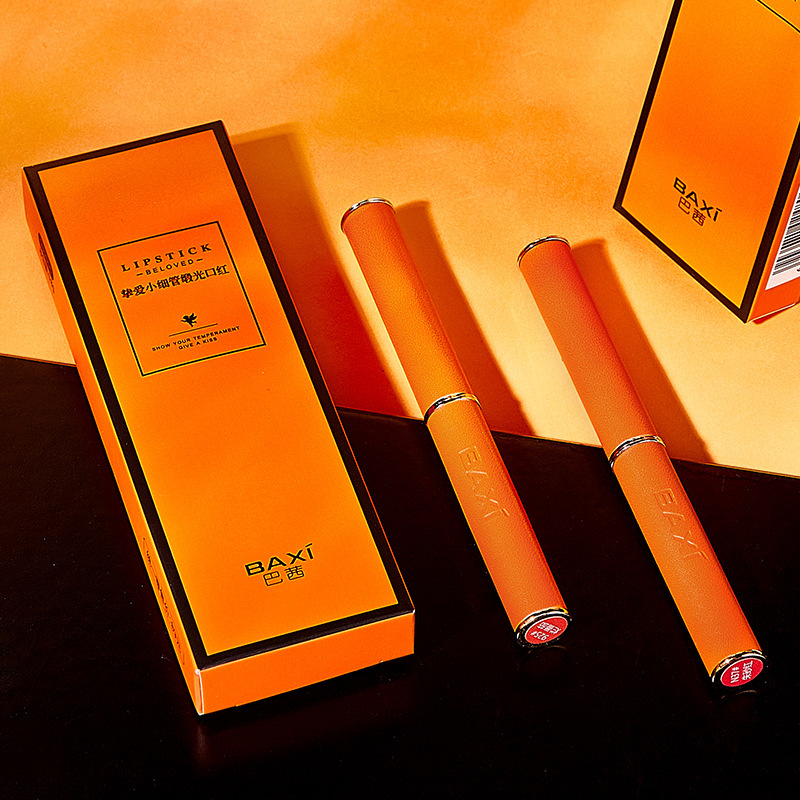 BAXI巴茜摯愛(ài)小細(xì)管緞光口紅 小羊皮愛(ài)馬詩(shī)細(xì)管口紅啞光不易掉色OEM代加工