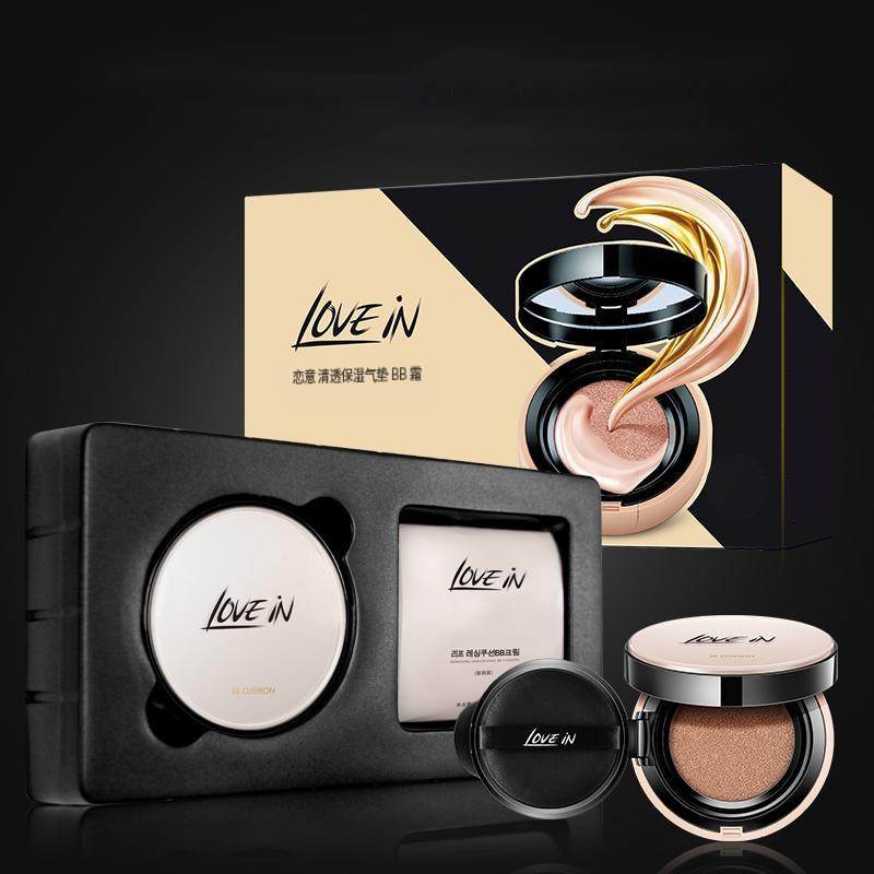 戀意lovein氣墊bb霜套裝養(yǎng)膚粉底液補(bǔ)水保濕遮瑕持妝不脫妝bb霜OEM代加工