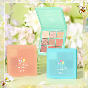 BOB花園派對大地色日常九色眼影盤 細(xì)閃珠光啞光亮片眼影盤學(xué)生女oem代加工