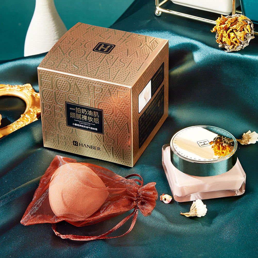 網(wǎng)紅直播韓貝兒小蘑菇氣墊養(yǎng)膚奶油氣墊bb霜遮瑕隔離霜自然裸妝OEM代加工