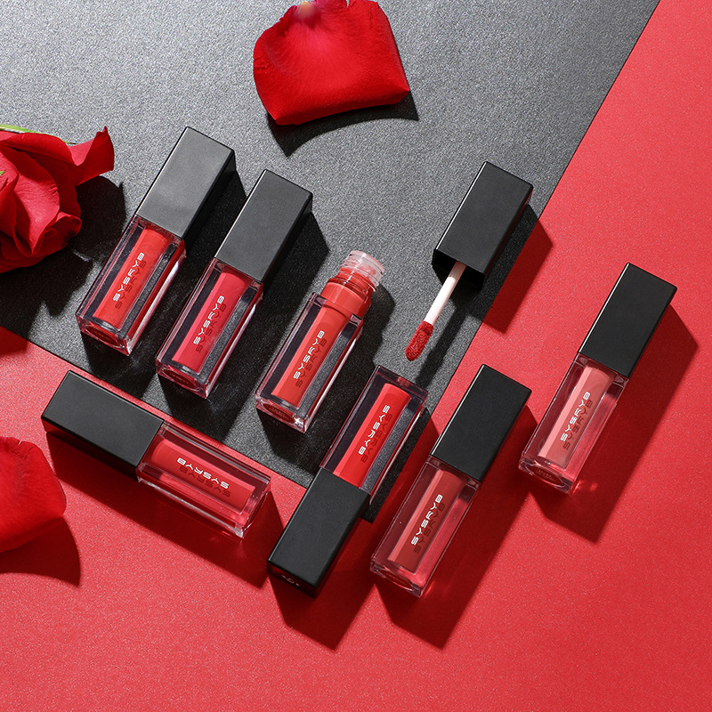 跨境專供sysryb彩妝霧感啞光唇彩唇釉口紅不沾杯唇蜜保濕滋潤美妝OEM代加工