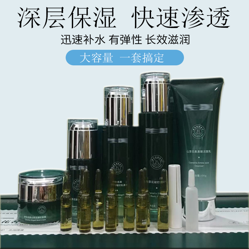 山茶花水乳套裝提亮膚色補(bǔ)水保濕控油面部護(hù)理OEM代工廠