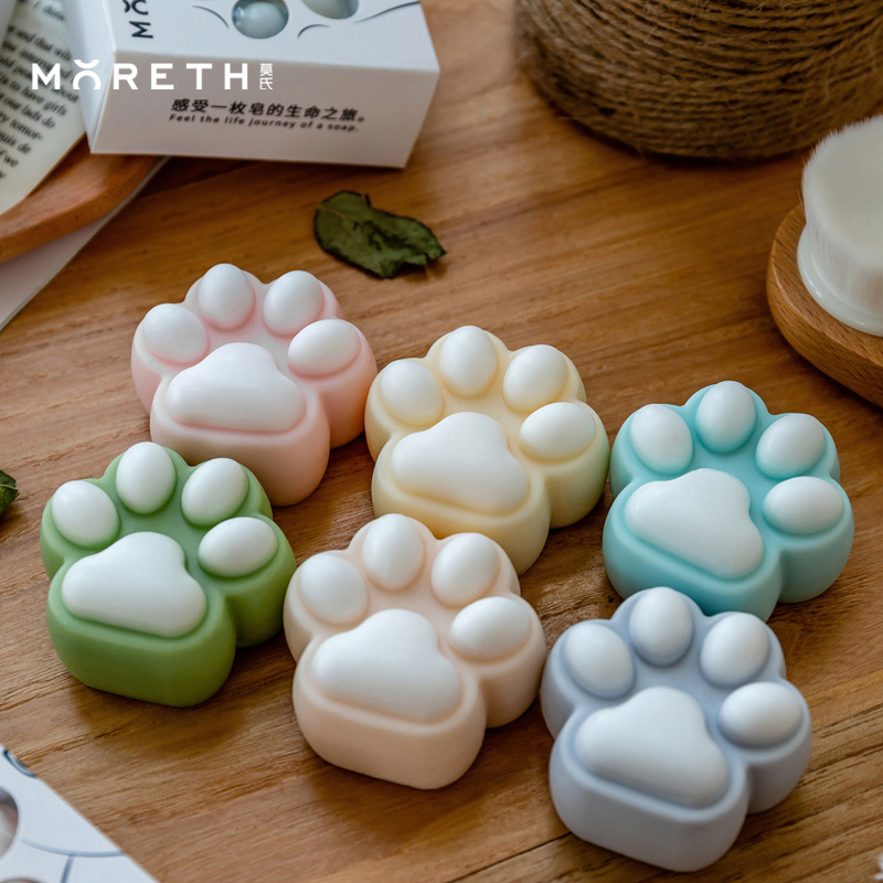 可愛(ài)新穎嘟嘟貓爪皂香皂潔面皂45gOEM代工廠