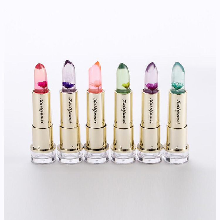 可愛(ài)風(fēng)透明溫感變色唇釉內(nèi)飾花朵OEM代加工