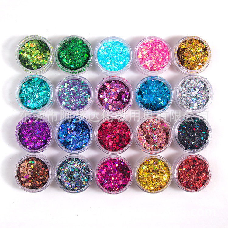 單色金蔥亮片金蔥粉變色龍亮片PET六角邊閃粉鐳射20色金蔥粉中性OEM代加工