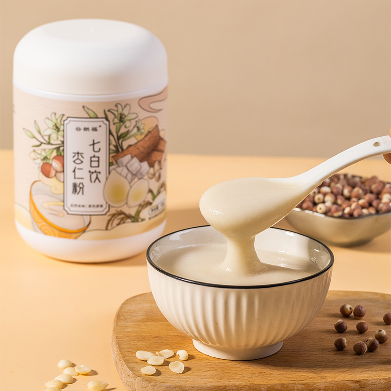 廠家自售杏仁粉七白飲500g罐即食代餐粉可批發(fā)代發(fā)杏仁粉代餐粉OEM代加工