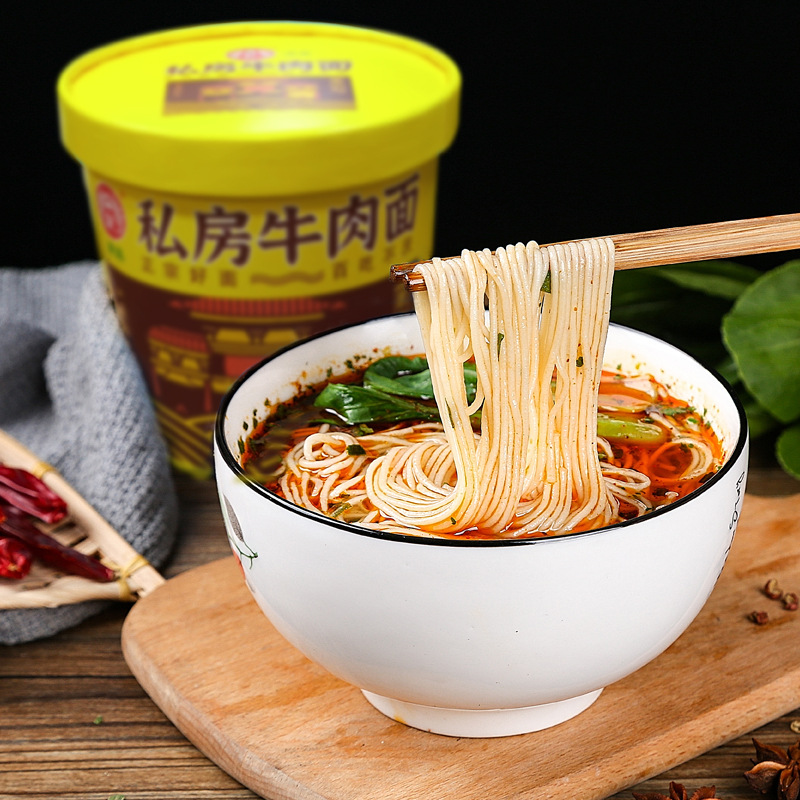 清真私房牛肉拉面12桶非油炸面餅免煮沖泡即食代餐夜宵速食OEM代加工