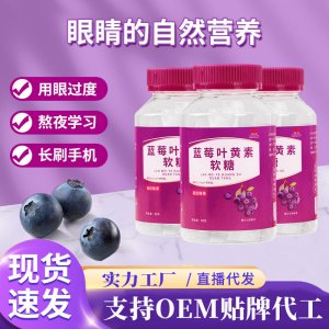 藍莓葉黃素凝膠軟糖成人眼疲勞青少年兒童護眼視力軟糖廠家批發(fā)